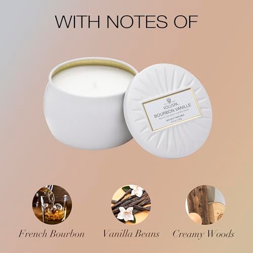Voluspa Bourbon Vanille, Mini Tin Candle, 4 oz, 25 Hour Burn Time, Coconut Wax for Clean Burning, Handcrafted in the USA - Image 3