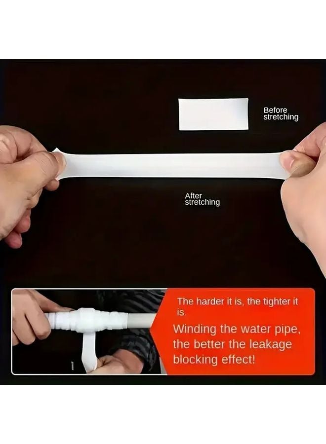 شريط إصلاح الأنابيب الأبيض - إصلاح فوري للتسرب للأنابيب البلاستيكية والزجاج والمعدن والبلاستيك - Image 4