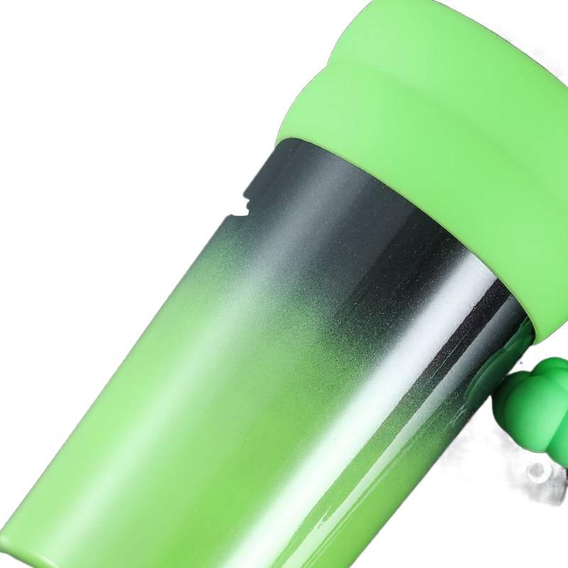 كوب قهوة بمقبض وغطاء بشفاط من ستانلس ستيل مع بطانة خزفية، 710 ml مع غطاء بقشة مع مقبض من الستانلس ستيل - Image 3