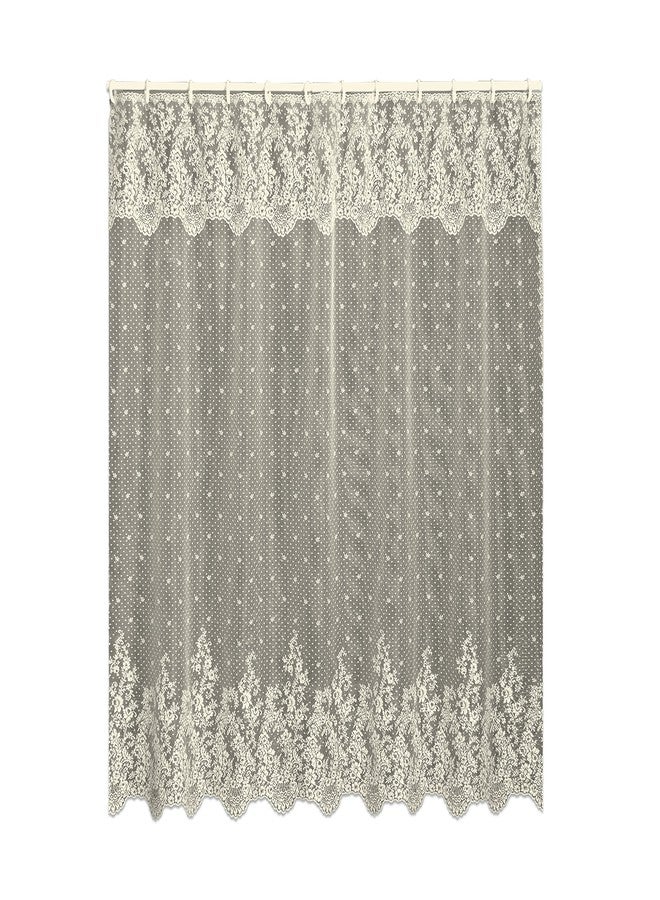 Heritage Lace, Ecru Floret 72x72 Shower Curtain, 72 inch Wide by 72 inch Drop (6290E-OC) - Image 1