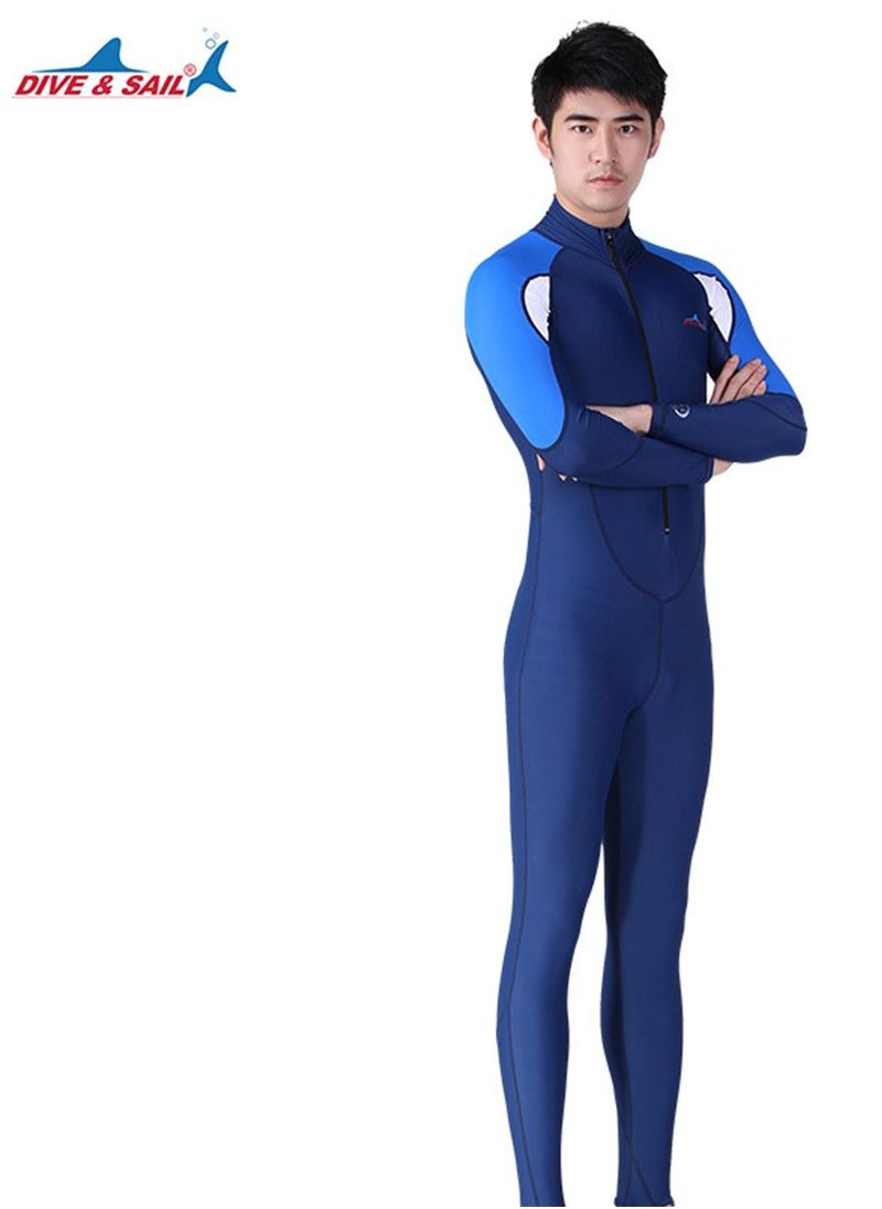 DIVE & SAIL Multifunctional One Piece Sun Protection Diving Suit Surfing And Snorkeling Jellyfish Swimsuit Blue  - Image 1