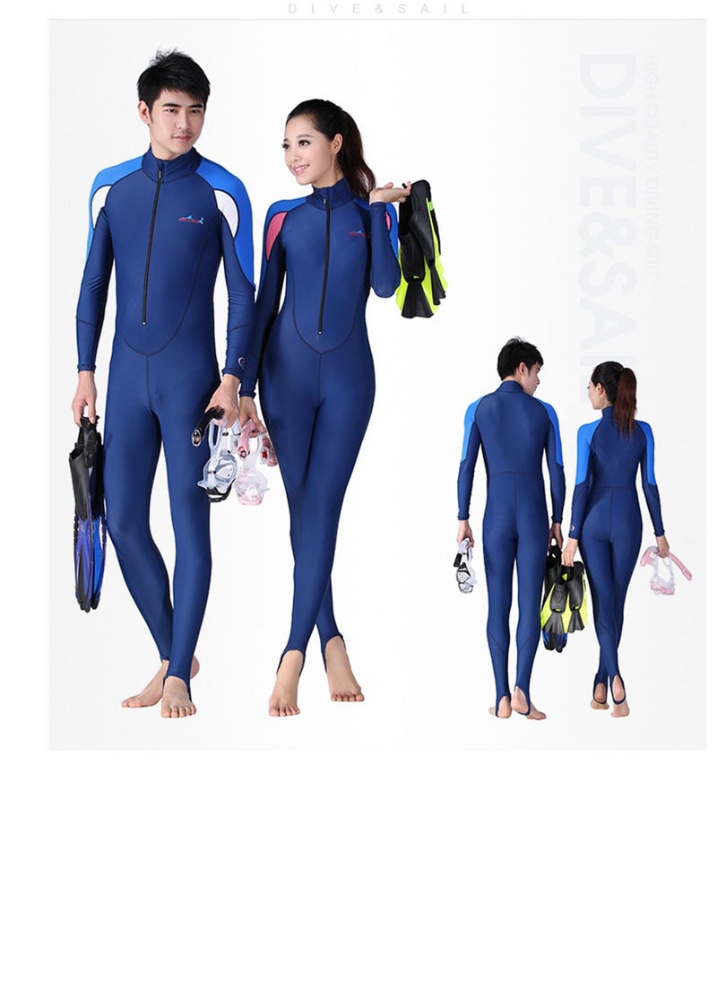 DIVE & SAIL Multifunctional One Piece Sun Protection Diving Suit Surfing And Snorkeling Jellyfish Swimsuit Blue  - Image 2
