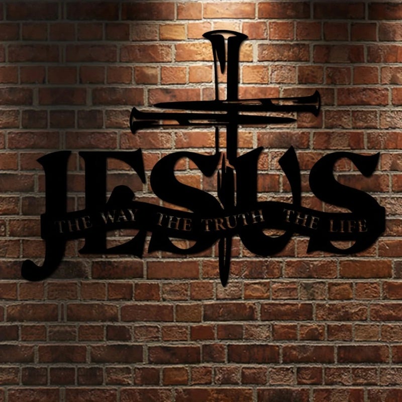 CIFbuy Aluminum Jesus Cross Scripture Wall Art Christian Home Decor Gift（TikTok, temu pick-up service） - Image 4