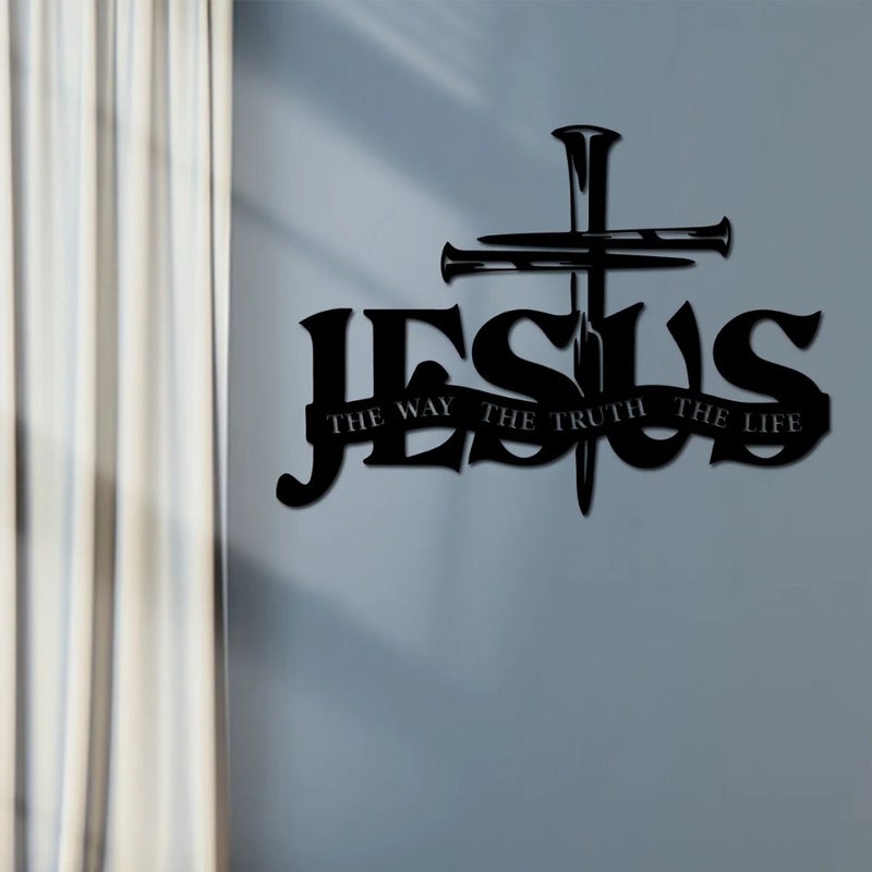 CIFbuy Aluminum Jesus Cross Scripture Wall Art Christian Home Decor Gift（TikTok, temu pick-up service） - Image 3