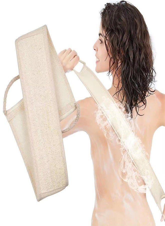 Relatable Exfoliating Natural Loofah Sponge Back Scrubber for Shower, Exfoliating Sponge for Shower, Bath Shower Scrubber for Men and Women (Pack of 1 - Back Scrubber Belt) - Image 2