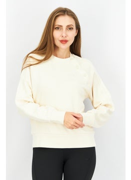 adidas Originals Women Sportswear Fit Long Sleeves Training Sweatshirt, Beige  - Image 1