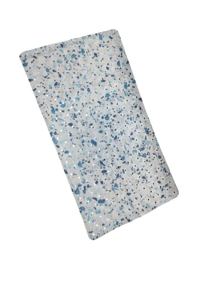 Spaceshoop Non-slip Silicone Marble Bath Mat with Suction Cups size (70 * 35) 