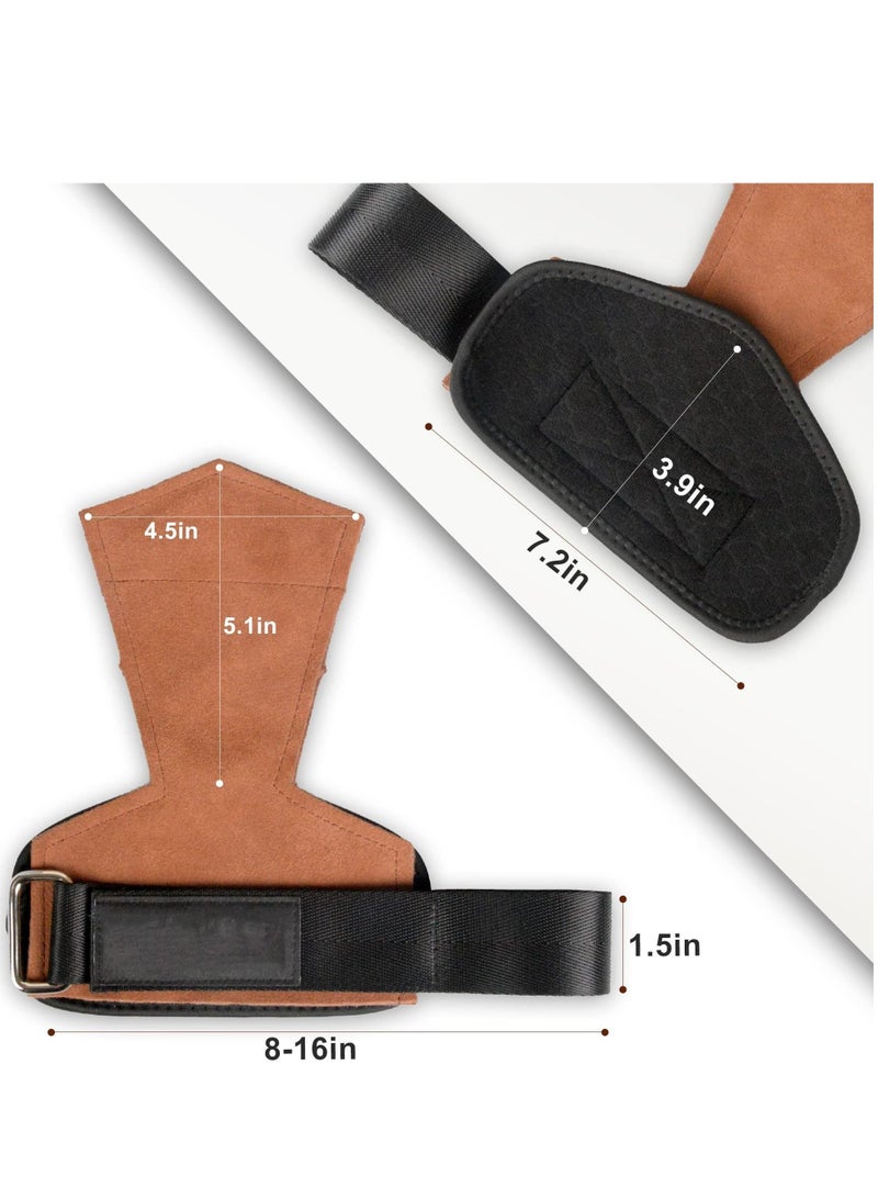 Generic Weight Lifting Grips with Wrist Straps - Weightlifting Hooks, Non-slip Cowhide Padded Workout Gloves for Men and Women Deadlift, Pull Up, Rows, Home Gym Power Training  - Image 4