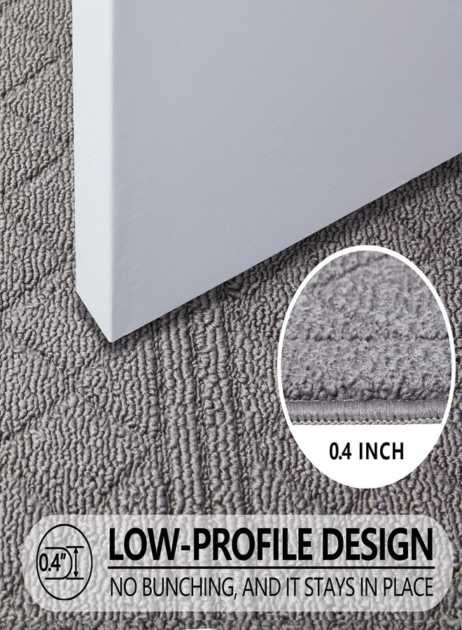 REFETONE Indoor Doormat, Front Back Door Mat 20"x32" Rubber Backing Non Slip Mats, Absorbent Resist Dirt Entrance Rugs for Entryway, Washable Low-Profile Inside Floor Mat for Muddy Wet Shoes, Grey - Image 4
