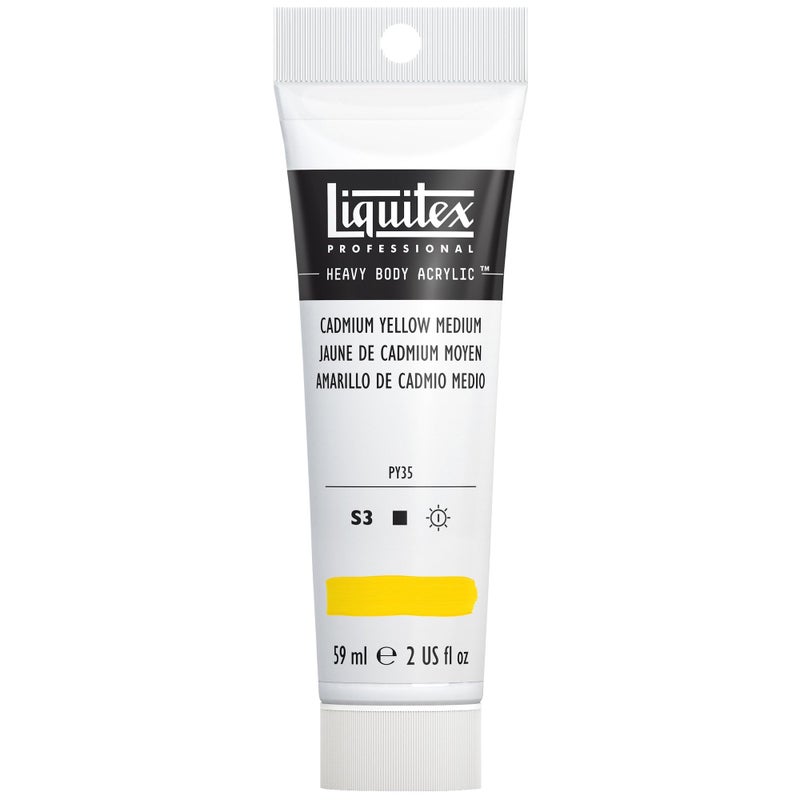 Liquitex Professional Heavy Body Acrylic Paint, 2-oz (59ml) Tube, Cadmium Yellow Medium - Image 1