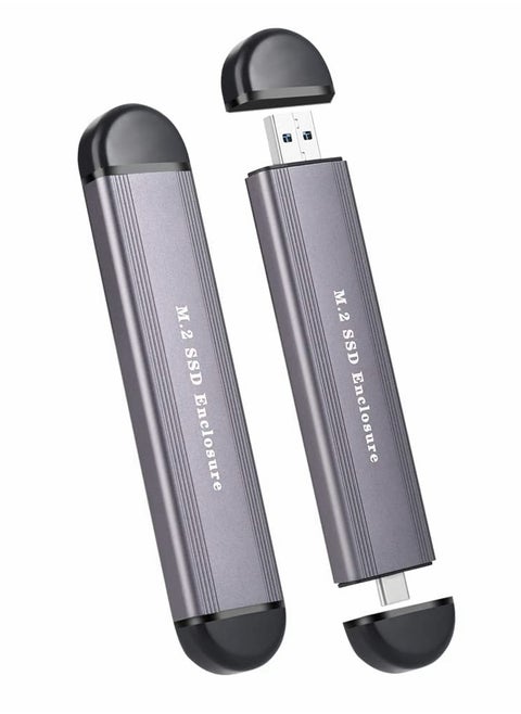 M.2 SSD Enclosure Adapter, NVME/SATA Dual Protocol Adapter Case with USB C 3.1/3.2 Gen 2 and USB A