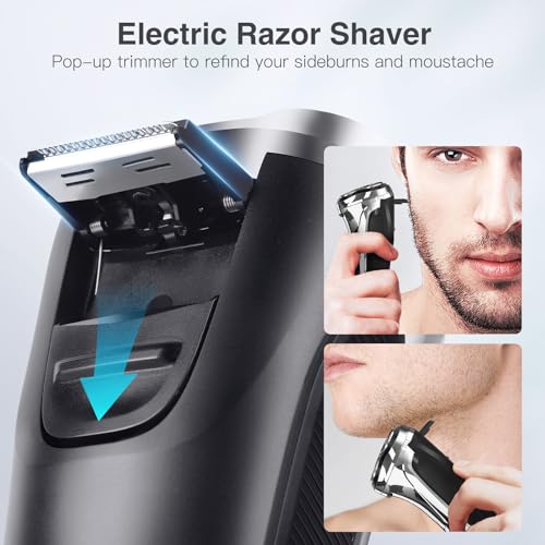 YIRISO Electric Razor for Men, 90Min Long-Lasting Shaver with 4D Floating Head & LCD Display, Ultra Smooth for Sensitive Skin, IPX6 Waterproof, USB-C Fast Charge, with Travel Case - Ideal Gift - Image 3