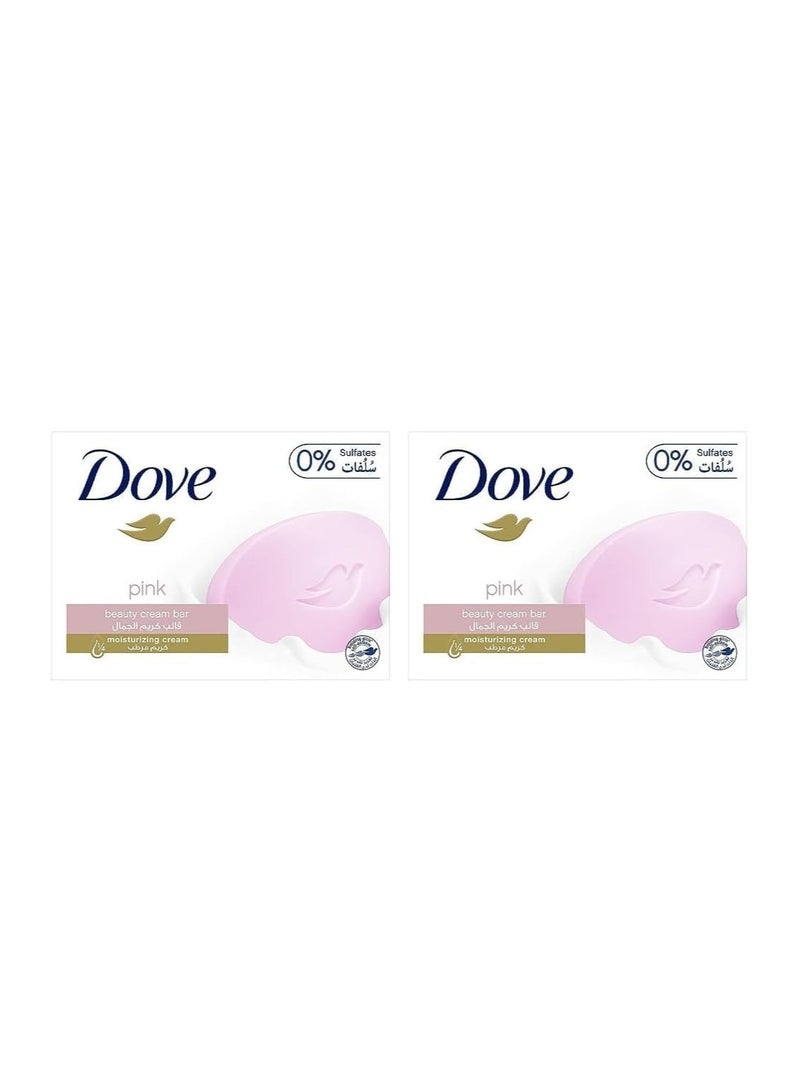 دوف صابونة كريم الجمال من دوف باللون الوردي 160 جرام (عبوة من قطعتين)