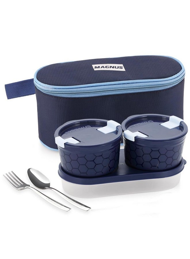 Magnus Microwave Olive 3 - Stainless Steel Lunch Box for Kids and Adults with 2 Steamlock Containers | Ideal Lunch Boxes for Office Men | Includes Roti Box, Steel Fork, and Spoon - Image 1