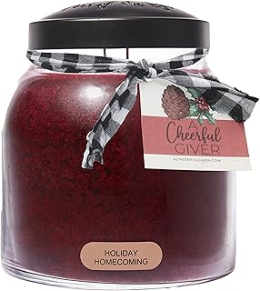 A Cheerful Giver A Cheerful Giver Ã¢â‚¬â€ Holiday Homecoming - 34oz Papa Scented Candle Jar with Lid - Keepers of the Light - 155 Hours  - Image 1