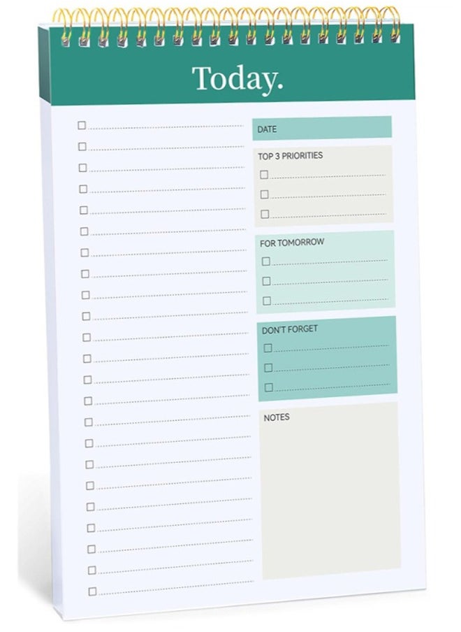 Generic To Do List Notepad, 52 Sheets To Do List Notebook for Work, Twin-ring Spiral Bindling Undated Daily Planner Perfect for Enhanced Productivity and Goal Achievement  - Image 1