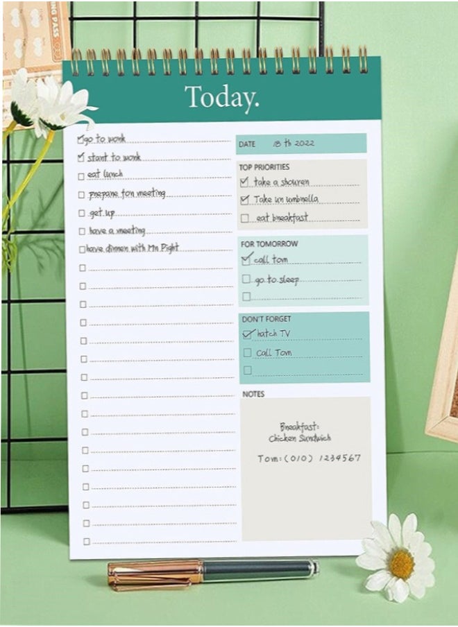 Generic To Do List Notepad, 52 Sheets To Do List Notebook for Work, Twin-ring Spiral Bindling Undated Daily Planner Perfect for Enhanced Productivity and Goal Achievement  - Image 4