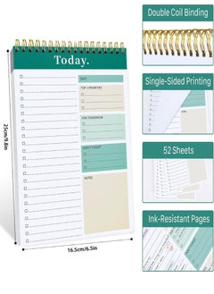 Generic To Do List Notepad, 52 Sheets To Do List Notebook for Work, Twin-ring Spiral Bindling Undated Daily Planner Perfect for Enhanced Productivity and Goal Achievement  - Image 3