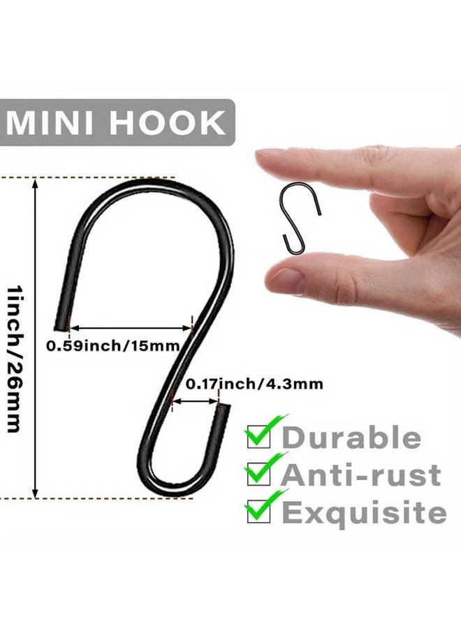 120 Pack 1 Inch Black Metal S Hooks Heavy Duty For Hanging Plants Home Organization - Image 3