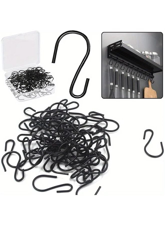 120 Pack 1 Inch Black Metal S Hooks Heavy Duty For Hanging Plants Home Organization - Image 1