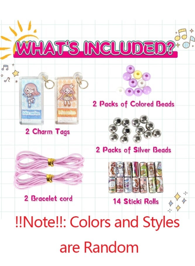 Sticky Rolls Bracelet Kit with 140 English Boxed Stickers, Wearable and Shareable Stickers, Sticker Roll of Share Unique Designs for Kids to Explore - Image 2