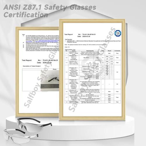 Salfboy Clear Safety Glasses Bulk of 10 ANSI Z87.1 Protective Eyewear Scratch-Resistant for Work, Lab, Construction - Image 5