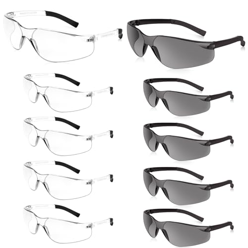 Salfboy Clear Safety Glasses Bulk of 10 ANSI Z87.1 Protective Eyewear Scratch-Resistant for Work, Lab, Construction - Image 1