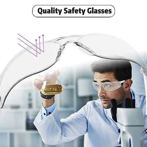 Salfboy Clear Safety Glasses Bulk of 10 ANSI Z87.1 Protective Eyewear Scratch-Resistant for Work, Lab, Construction - Image 4