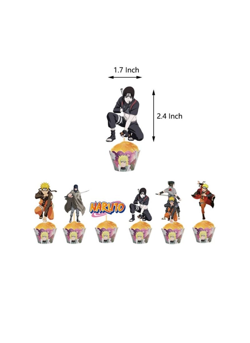 Generic - Naruto Theme Birthday Party Decoration Box My Hero Academia Decorations Supplies Include Cool Happy Banner Character Cupcake Toppers Colorful Balloons - Image 1