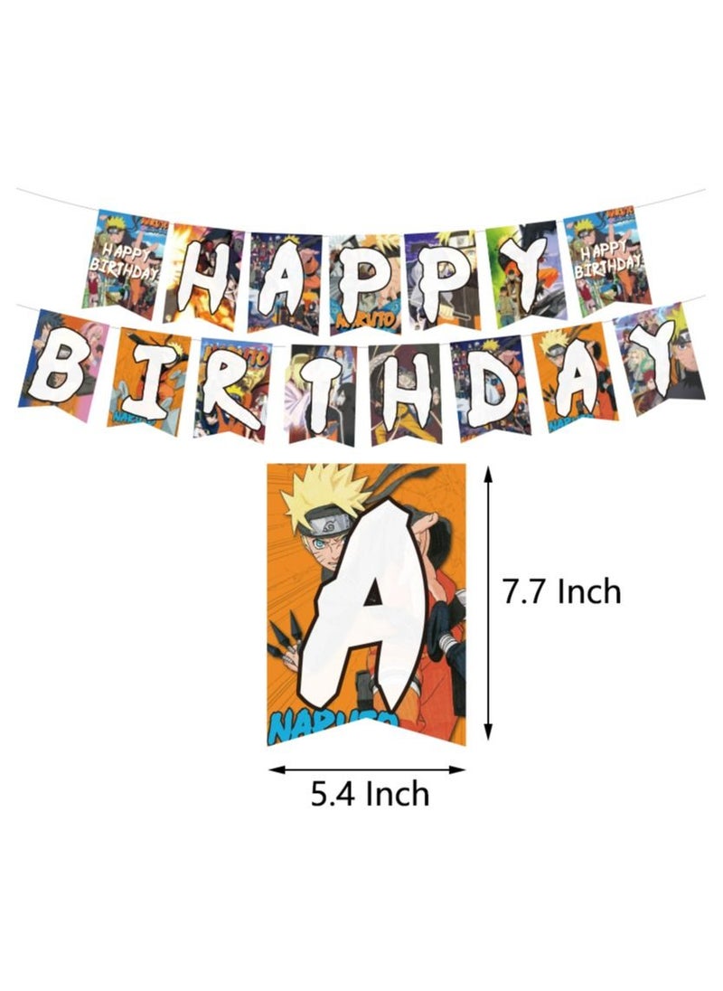 Generic - Naruto Theme Birthday Party Decoration Box My Hero Academia Decorations Supplies Include Cool Happy Banner Character Cupcake Toppers Colorful Balloons - Image 1