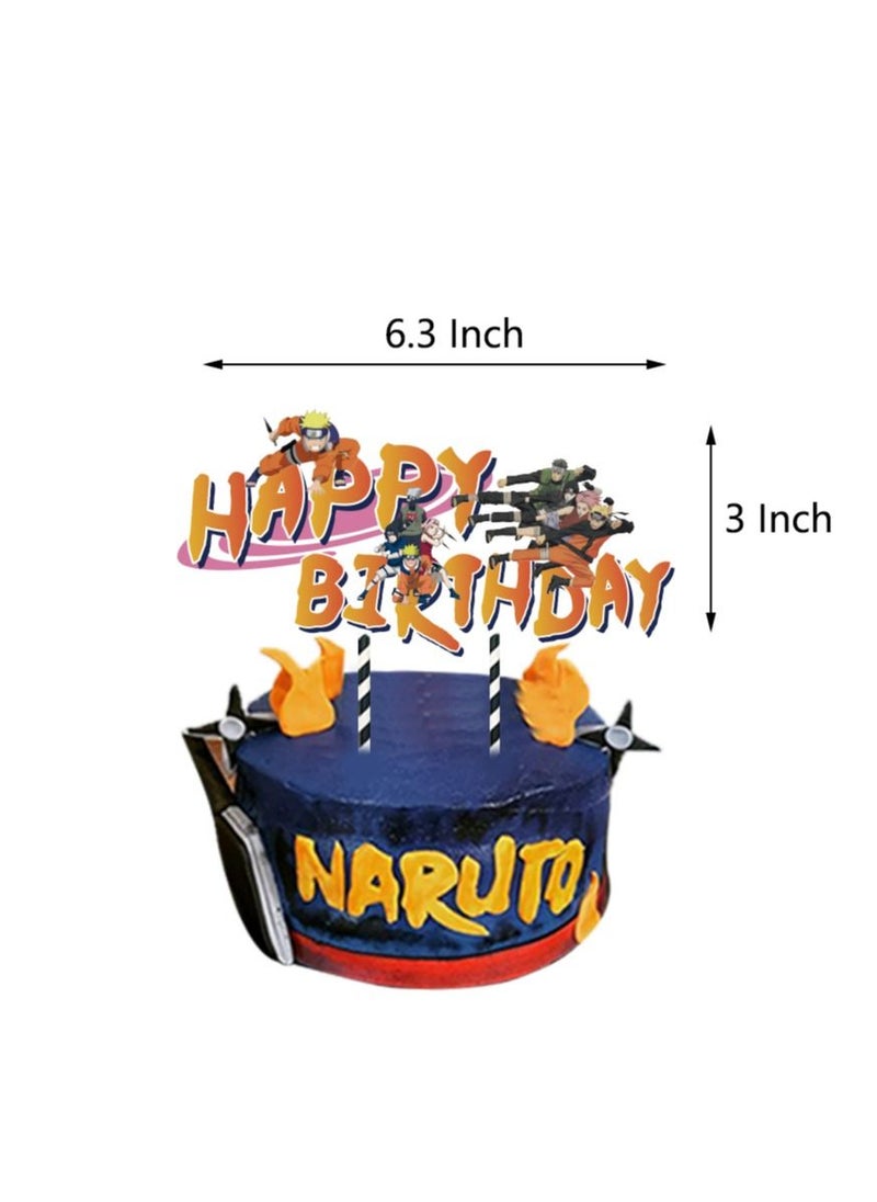 Generic - Naruto Theme Birthday Party Decoration Box My Hero Academia Decorations Supplies Include Cool Happy Banner Character Cupcake Toppers Colorful Balloons - Image 1