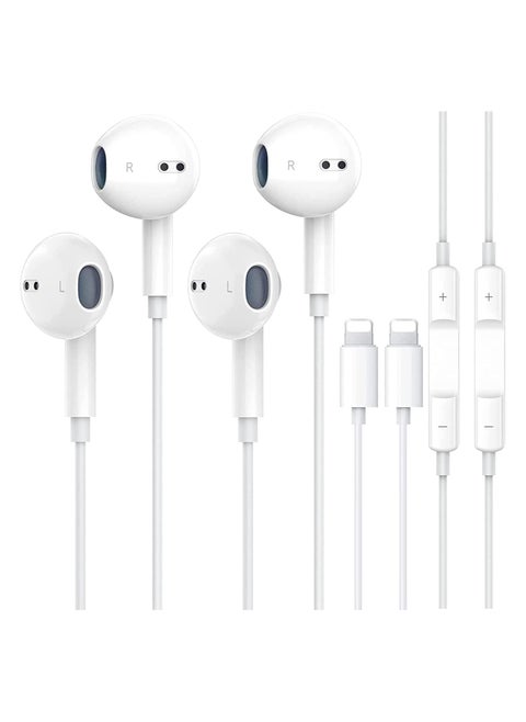 2 Pack with Apple Earbuds for iPhone Headphones Wired Earphones with Microphone【with Apple MFi Certified】 Noise Isolating Headsets for iPhone 13/12/SE/11/XR/XS/X/8/8 Plus/7/7Plus