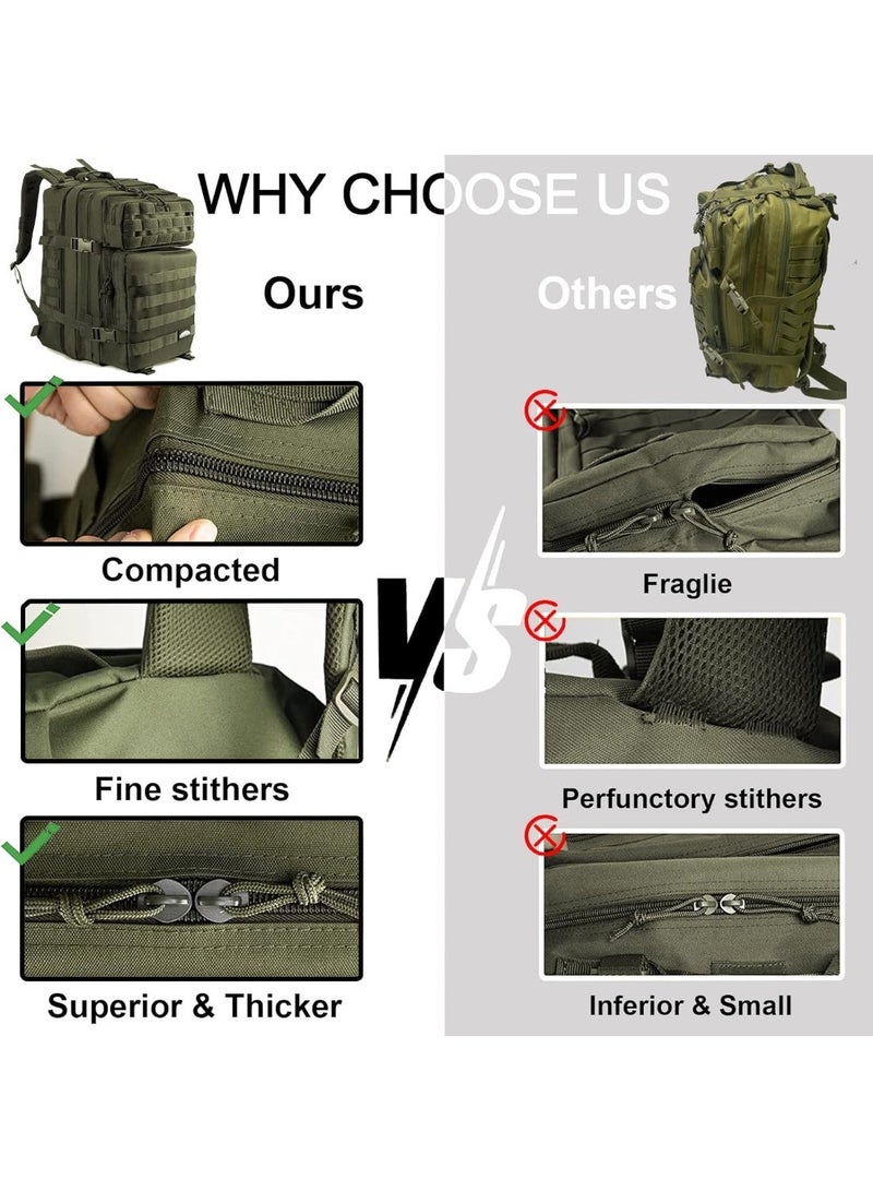 HOOKOR 45L Tactical Backpack for Men and Women, Large Waterproof Hiking Backpack,Outdoor Traveling Camping Rucksack Military Backpack with Cup holder - Image 2