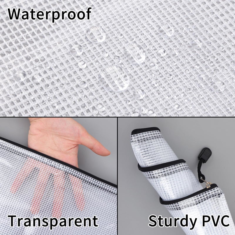 EOOUT 20pcs Mesh Zipper Pouch 8 Sizes Waterproof Zipper Bags, Plastic Travel Pouch for Board Game Travel Storage School Supplies Office Appliances Home Organize - Image 3