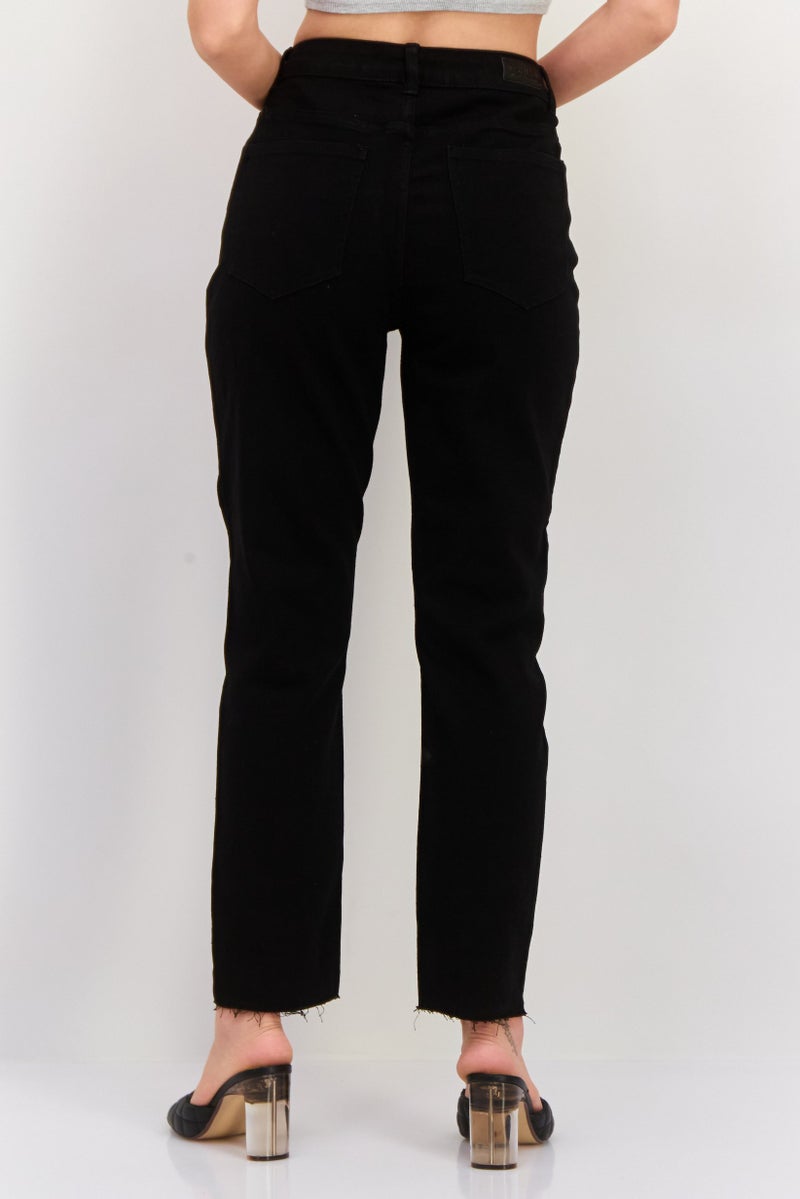 ONLY جينز ضيق للنساء بطول 32، قابل للتمدد، أسود - Image 3