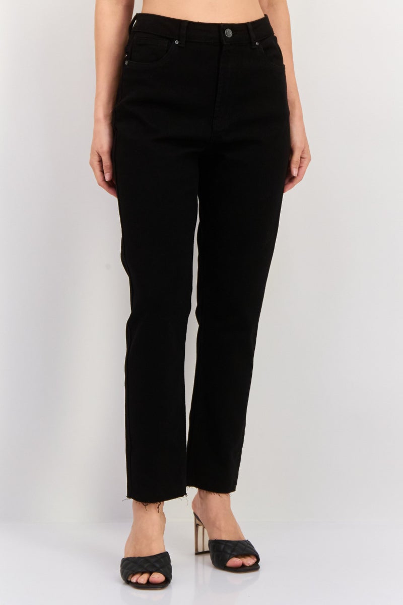 ONLY جينز ضيق للنساء بطول 32، قابل للتمدد، أسود - Image 1