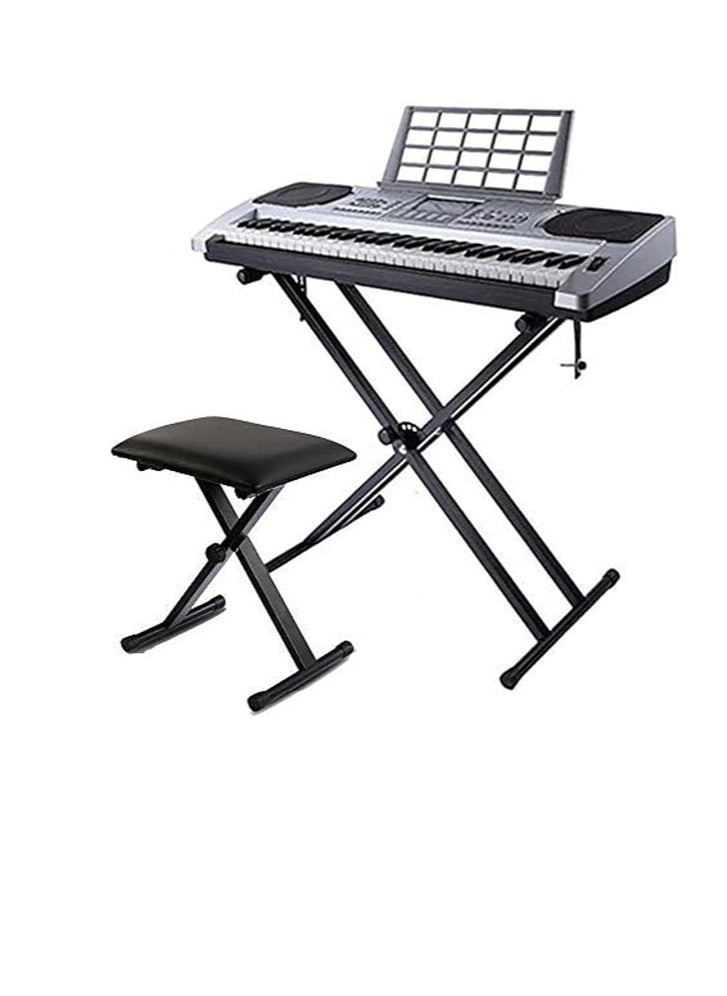 Megarya - Double X Keyboard Stand With Piano X Bench Stool - Image 1