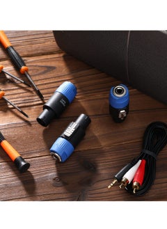 SYOSI 4 Pack Nl4fc Speaker to 1/4 Adapter, Speaker Male to 1/4 Inch Ts Female Converter, 1/4 Inch Female to Nl4fc Male Connectors, Work with 1/4 Port (Blue)  - Image 5