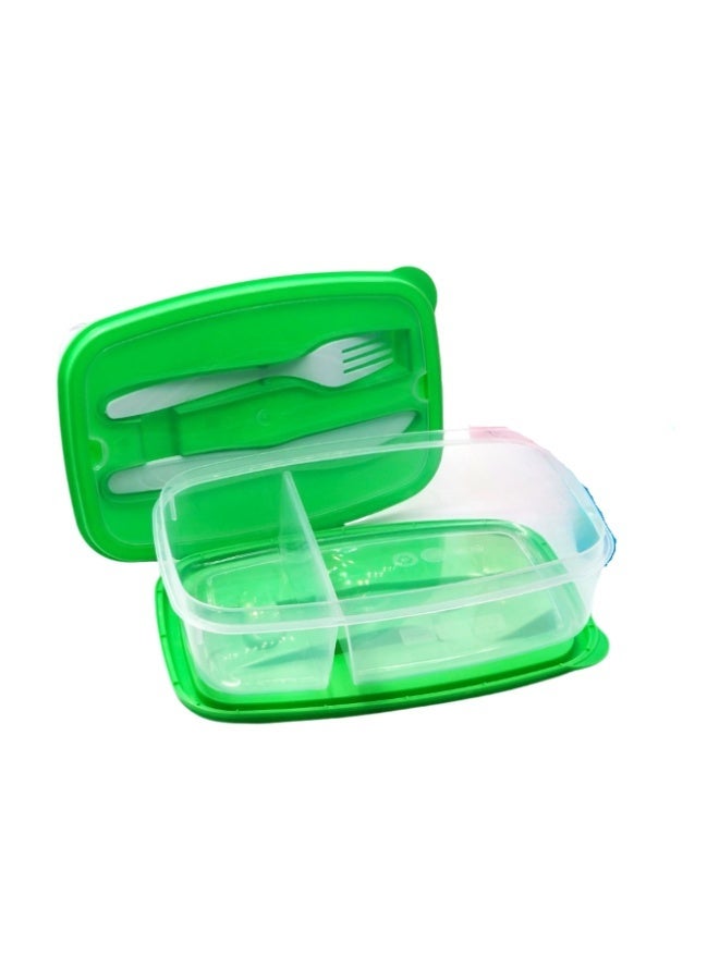 Divided Food Container with Fork and Knife 2 Pcs set, Practical Lunchbox for Work and School - Image 4