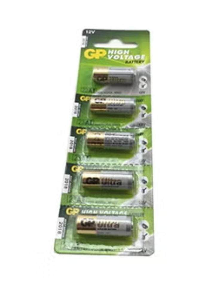 GP Pack of 5 12V Battery Pack 23AE A23 For Gate Garage Security Remote Control White Gold