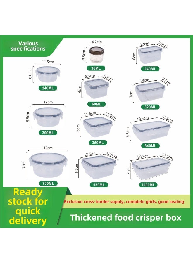 Food Grade Fresh-keeping Box High Temperature Resistant Kitchen Microwave Oven PP Lunch Box Refrigerator Special Lock Buckle Sub-packaging Storage Sealed Box-Specifications:1000ml Rectangular  - Image 2