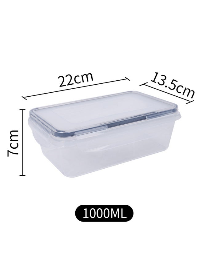 Food Grade Fresh-keeping Box High Temperature Resistant Kitchen Microwave Oven PP Lunch Box Refrigerator Special Lock Buckle Sub-packaging Storage Sealed Box-Specifications:1000ml Rectangular  - Image 1