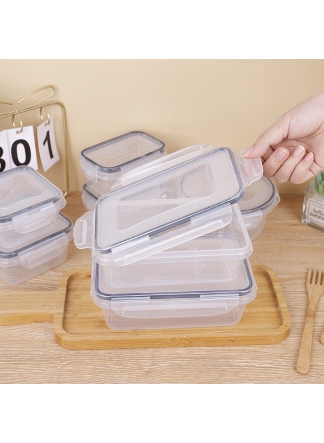 Food Grade Fresh-keeping Box High Temperature Resistant Kitchen Microwave Oven PP Lunch Box Refrigerator Special Lock Buckle Sub-packaging Storage Sealed Box-Specifications:1000ml Rectangular  - Image 5