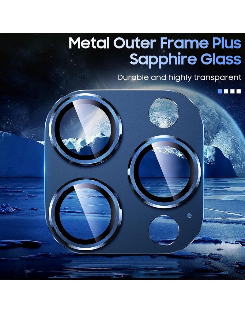 Raxoom Camera Lens Protector for iPhone 15 Pro 6.1in iPhone 15 Pro Max 6.7in,9H tempered glass Integrated full coverage Camera Cover for iPhone 15 Pro iPhone 15 Pro Max[Blue Titanium] - Image 3
