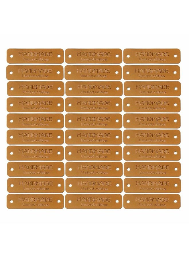 Wenplus 40 Pcs PU Leather Handmade Tag Label - Embossed Embellishment for DIY Apparel, Jeans, Bags, Shoes, Hat (Limited Edition) - Image 1