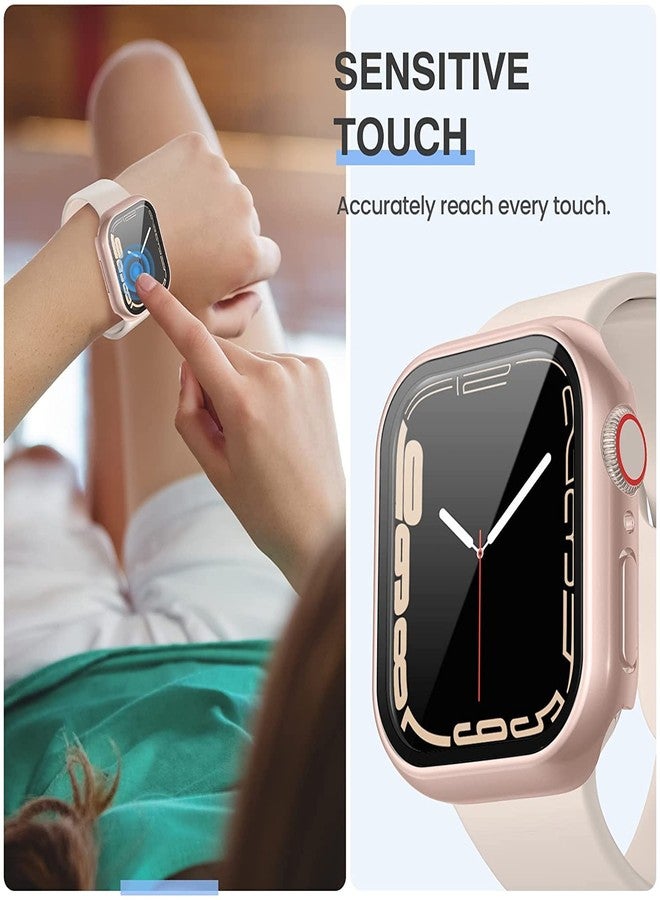 Tensea [3PCS for Apple Watch Screen Protector Case 41mm Series 9/8/7 Accessories, iWatch Protective Face Cover for Women Men, Tempered Glass Film Hard Bumper for iPhone Watch 41 mm - Image 5