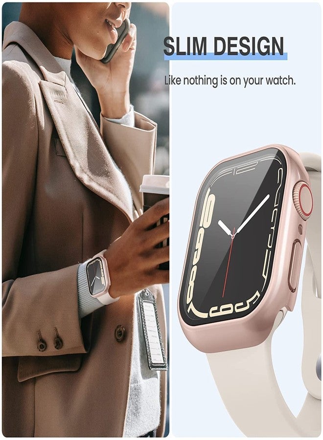 Tensea [3PCS for Apple Watch Screen Protector Case 41mm Series 9/8/7 Accessories, iWatch Protective Face Cover for Women Men, Tempered Glass Film Hard Bumper for iPhone Watch 41 mm - Image 4