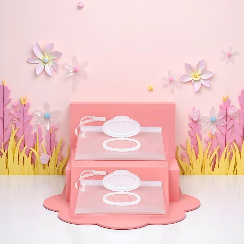 Bwexxt 2Pcs White Wipe Cas, Travel Holder Keeps Wipes Moist Set of Wet Diaper Wipes Holders Cases Portable Travel On The Go Refillable Dispenser Container Waterproof and Dustproof, Wipe Holder for Diaper - Image 4