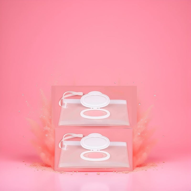 Bwexxt 2Pcs White Wipe Cas, Travel Holder Keeps Wipes Moist Set of Wet Diaper Wipes Holders Cases Portable Travel On The Go Refillable Dispenser Container Waterproof and Dustproof, Wipe Holder for Diaper - Image 5