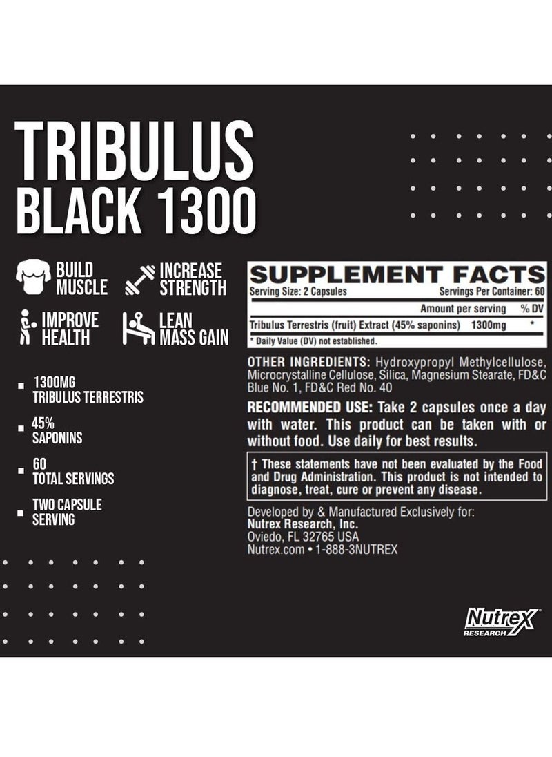 Nutrex Research - Tribulus Terrestris for Men  | 1300 mg per Serving | 120 Count - Image 1